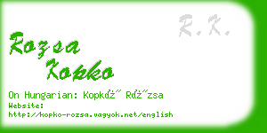 rozsa kopko business card